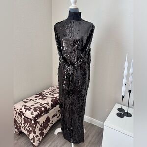 Zara Black Sequin Maxi Dress